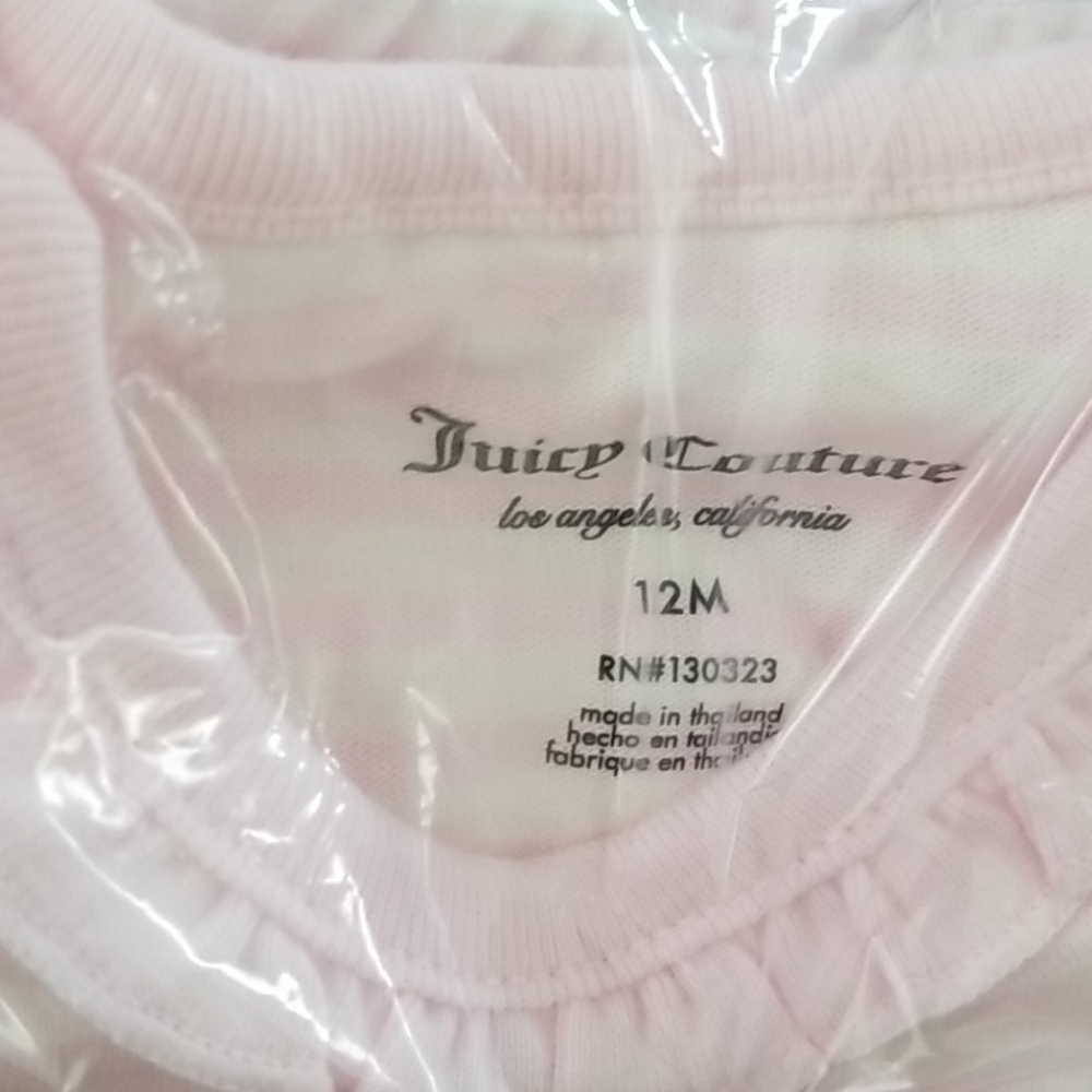 NEW Juicy Couture Pink 2 Piece Pant Set Size 12M - Picture 6 of 8